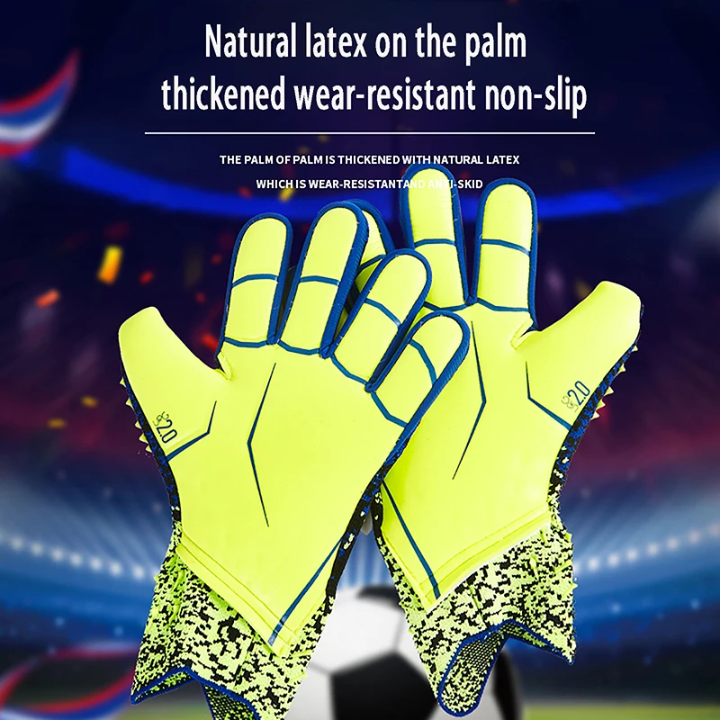 1Pair Soccer Goalkeeper Gloves Thickened Children Adult Latex Fingerless Training Breathable Comfortable Soccer Goalkeeper Glove