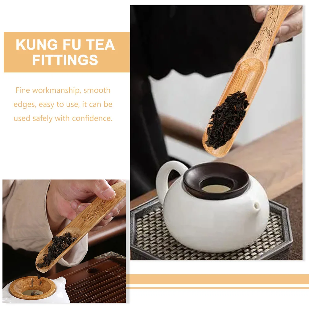 

5Pcs Bamboo Tea Scoops Kitchen Supplies Smooth Polished Edges Multi Function Loose Tea Scoops Spice Salt Coffee Spoons