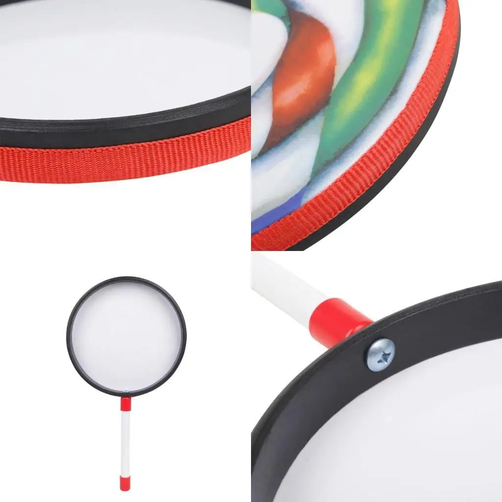 

652F Multicolor Lollipop Drum with Candy Drumstick Kids Hand Drum Musical Sound Tool Percussion Instrument for School Bands