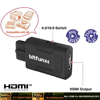 BitFunx 720P 1080P Mini HDMI ™   Adaptador para N64/SNES/SFC/NGC 4:3/16:9 Convertidor de vídeo compuesto S-Video de conmutación automática