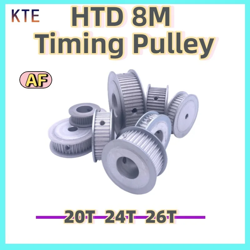 HTD8M Timing Pulley AFType20T 24T 26T 8M Pulley 20teeth 24teeth 26Teeth Keyway Bore Pulley Width15-40mm HTD8M Timing Belt Pulley