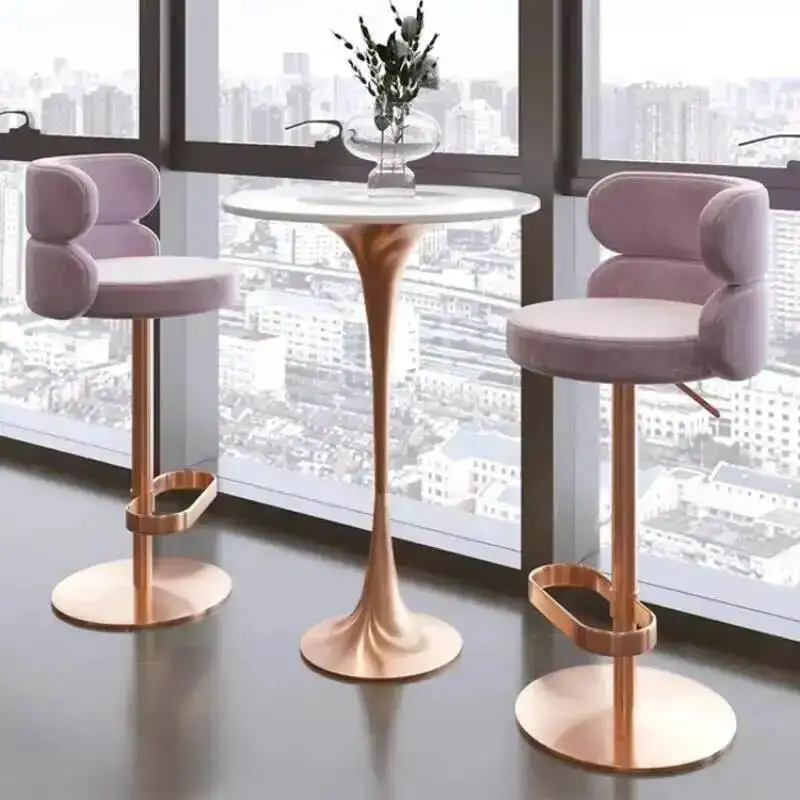 

Металлические уникальные поворотные барные стулья в минималистичном итальянском современном стиле, эргономичные дизайнерские прочные барные стулья Sgabello Cucina Alto, мебель