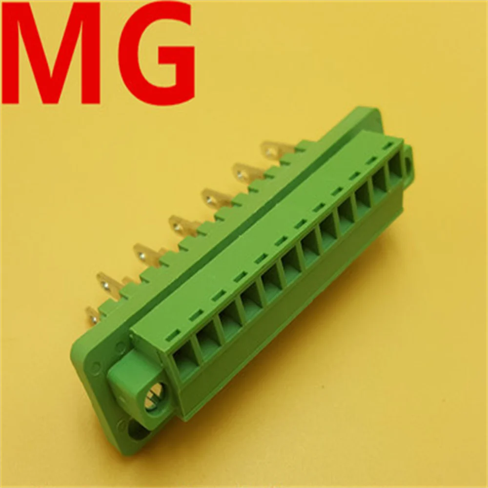 1 Set MG15EDGWB 3.81mm PCB 2P~12P Through-board Plug-In Green Terminal Block KF 300V8A