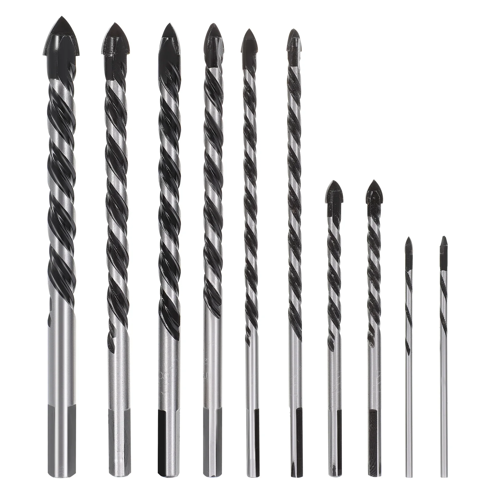 10Pcs High-Grade Drill Bit Set for Tile Brick Concrete Portable Durable Easy to Use Professional Multipurpose Concrete Drill Bit