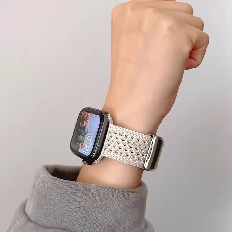 الكرتون جديلة النايلون المغناطيسي مشبك حزام لساعة أبل سلسلة 10 42 مللي متر 46 41 مللي متر 40 جميل فتاة الفرقة ل iwatch 10 9 8 SE 6 5 4 #6