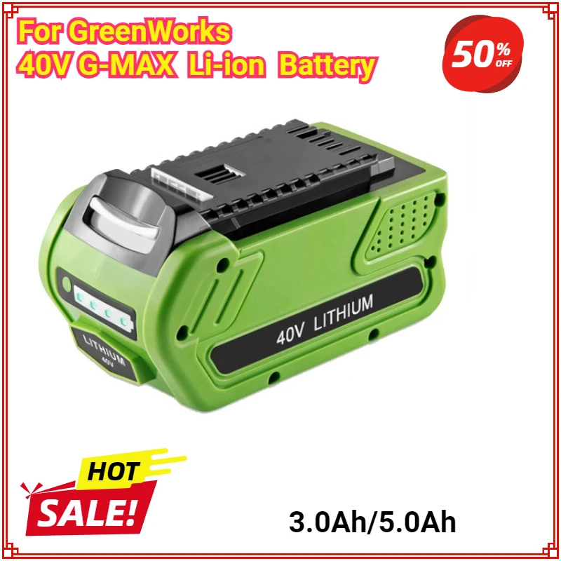 

For Greenworks 40V 6Ah Battery GreenWorks G-MAX Li-ion Battery Manufacturer Replacement Battery for Lawn Mower Power Tools