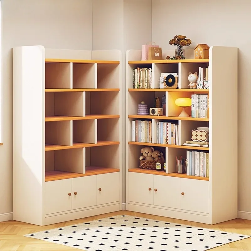 White White Bookcases Display Storage Organizer Fashion Interior Save Space Big Size Book Shelf Cheap Salon Furnitu