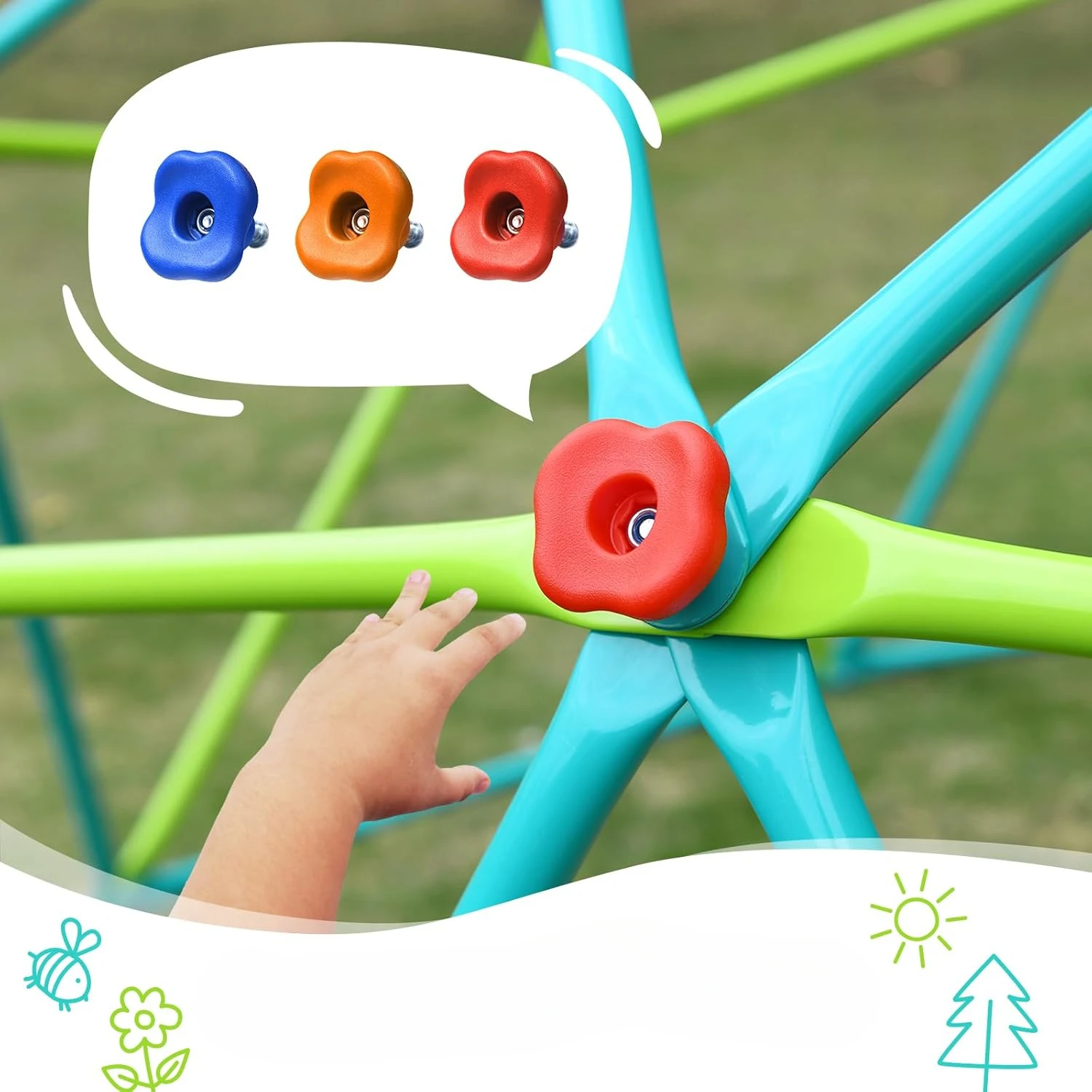 Set with Saucer Swing, Jungle Gym for Kids Outdoor Backyard, Supports 800lbs, Easy Asssembly, Rust-Resistant