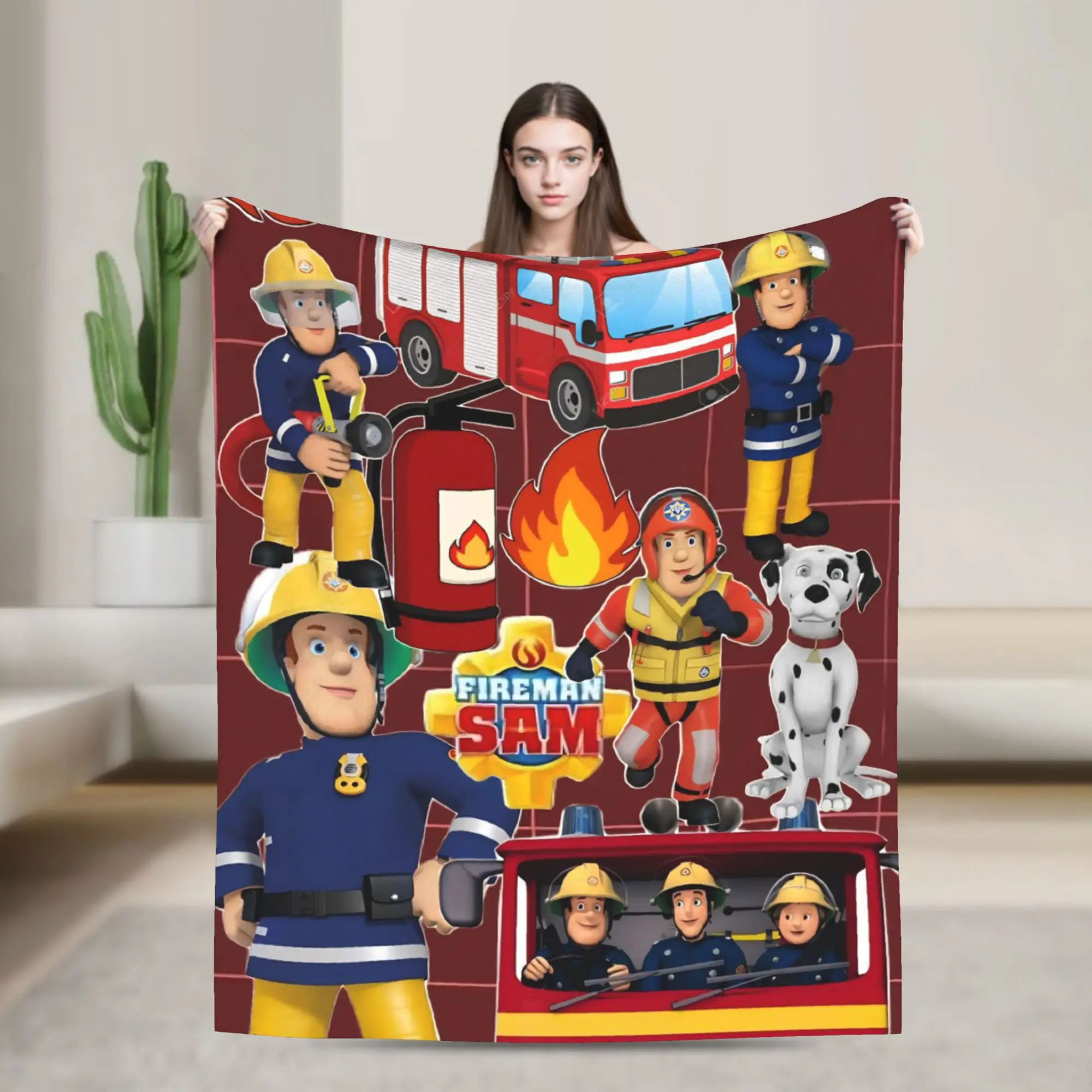 Fireman Sam Blankets Fleece Summer Air Conditioning Firefighters Cartoon  Multifunction Throw Blankets for Sofa Travel Bedspread