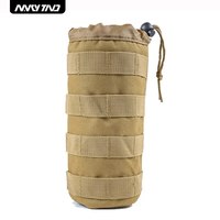 600D Hunting Bags Tactical Small Water Bottle Bag Multi Function Outdoor Adjustable Drawstring Molle External System Khaki