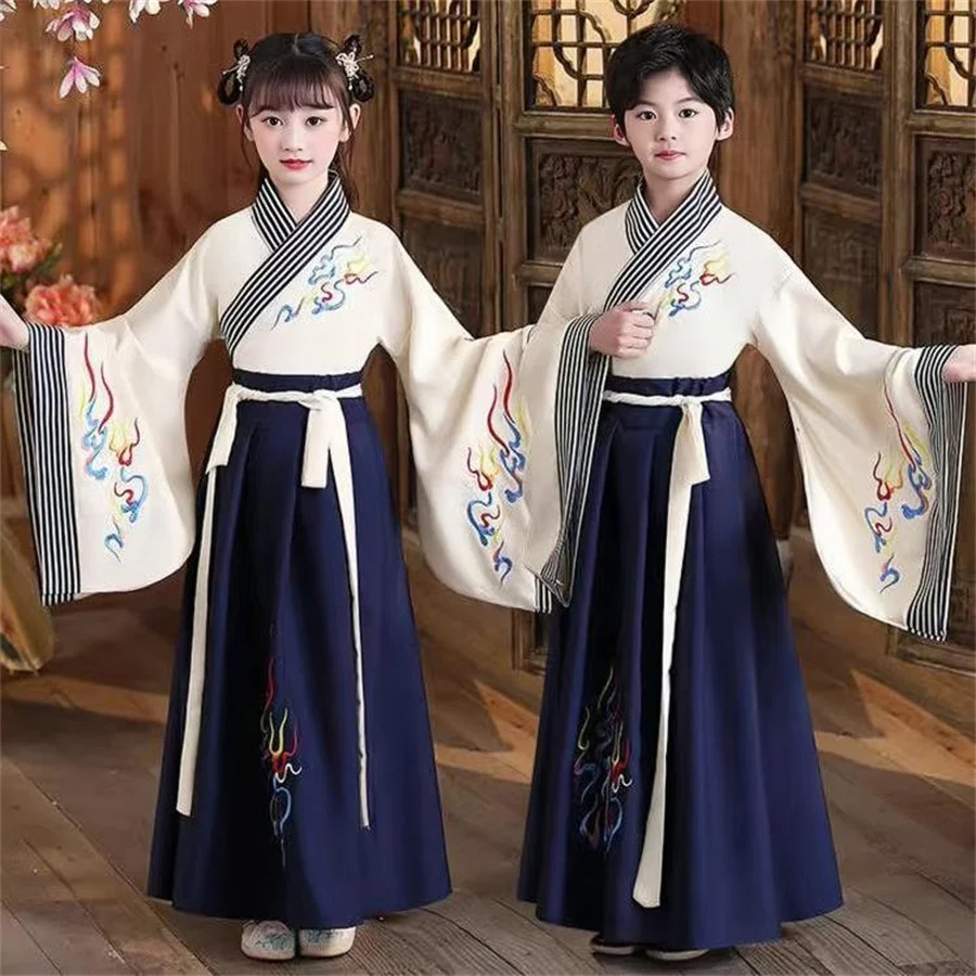 Traditional Chinese Vintage Clothing For Kids Boys Girls Women Hanfu Dress Tang Suit Kids Children Halloween Cosplay Costume view 5