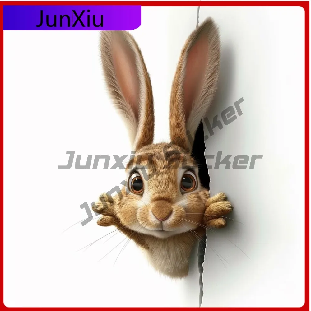 

Peeking Rabbit for Bumper, Vintage Car Laptop Window Bumper Waterproof Vinyl Decal Accessory Retro Aesthetic Retro Vintage