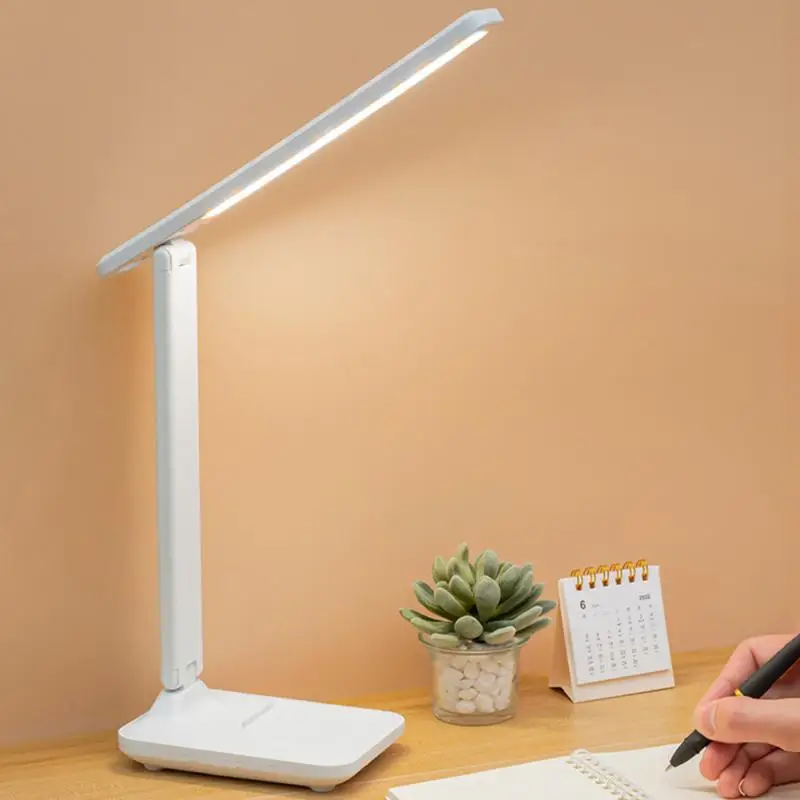 Imagem -03 - Dimmable Led Folding Table Lamp para Dormitório Estudantil Leitura do Quarto Proteção para os Olhos Usb Recarregável Modos Toque