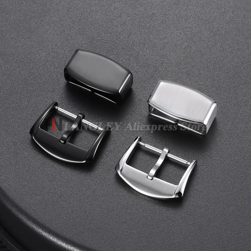 Solid Stainless Steel Watch Buckle Pin Clasp 18mm20mm For Seiko Metal Square Button For Silicone Watchband Replacement Accessory
