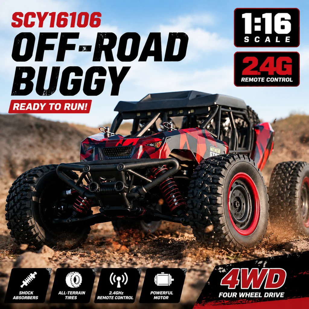 Scy16106 1:16 Full‑Proportional 4wd High‑Speed Rc Desert Truck Off‑Road Rally Car Hobby Collectible Model For Adult Enthusiasts