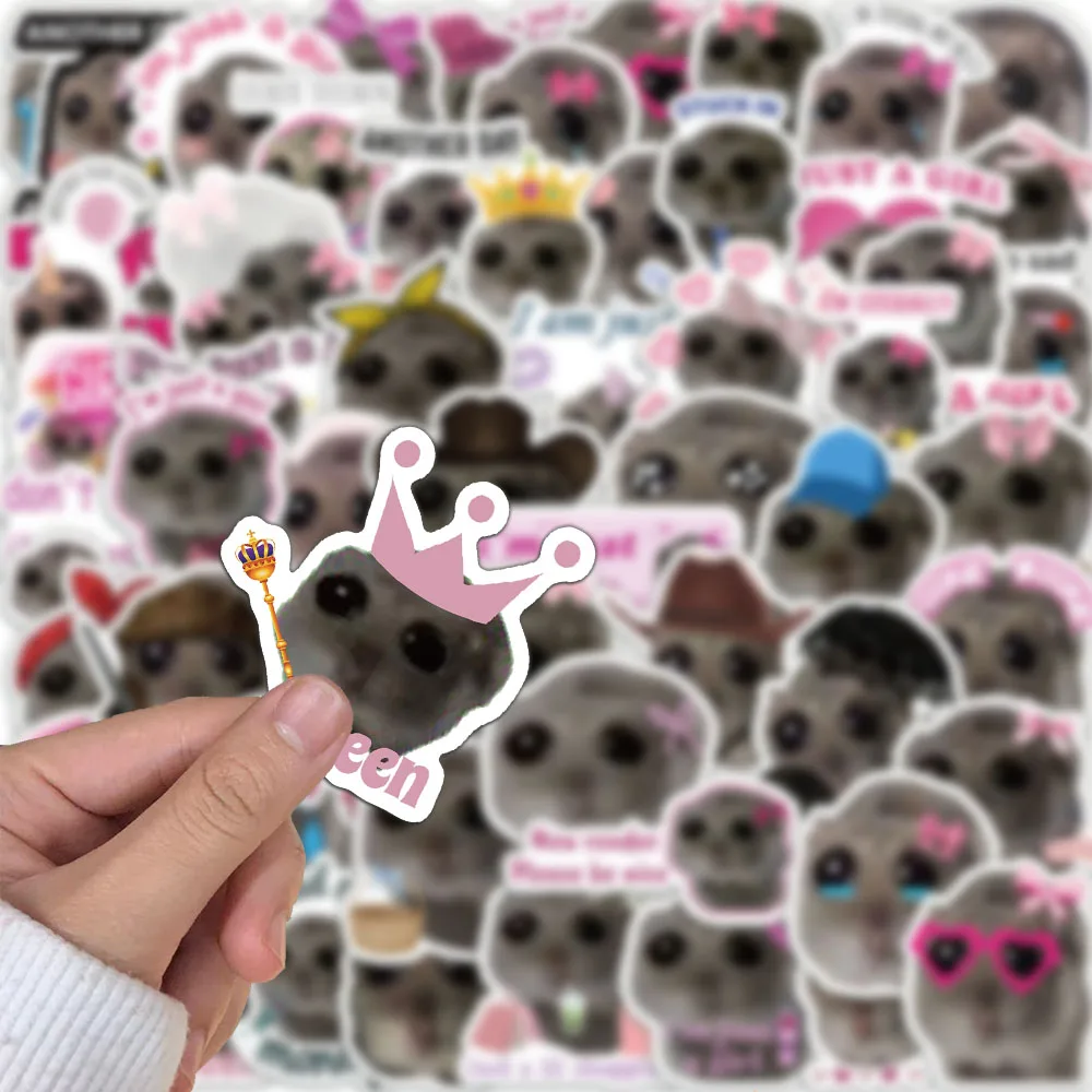 56PCS Sad Mouse Sticker Creative Funny Waterproof Cute Decoration Sticker Hand Account Mobile Furniture Sticker Paste