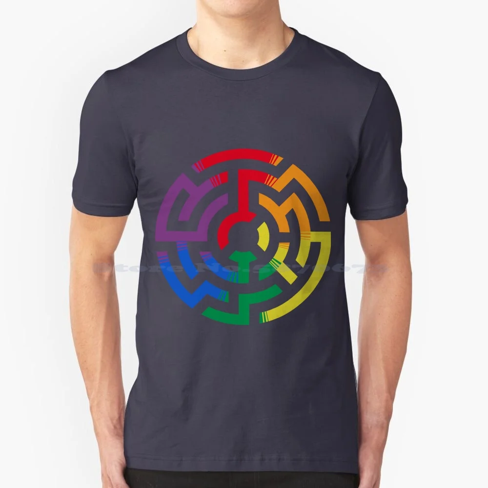 Choice Of Games Rainbow No Letter T Shirt 100% Cotton Tee Logo Maze Rainbow Pride