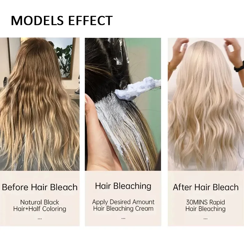 Healthy Portable Professional Bleaching Agent Color Brighten Cream Long Lasting Lightweight Hair Dye Fade Care