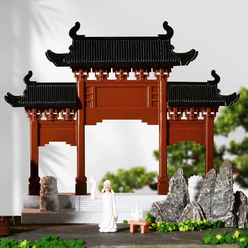 ชุดโมเดลศาลาจีนโบราณทรงแปดเหลี่ยมและหกเหลี่ยมขนาดจิ๋วสำหรับตกแต่งตู้ปลา ตกแต่งภูมิทัศน์อาคารโบราณ