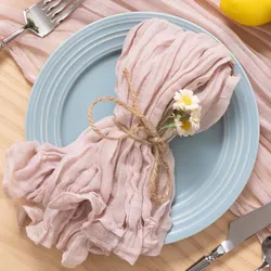 12Pcs 50x50cm Gauze  Napkins Sage Pink Serving Table Decor Dinner Towel Cocktail for Wedding Party Christmas Table Decoration