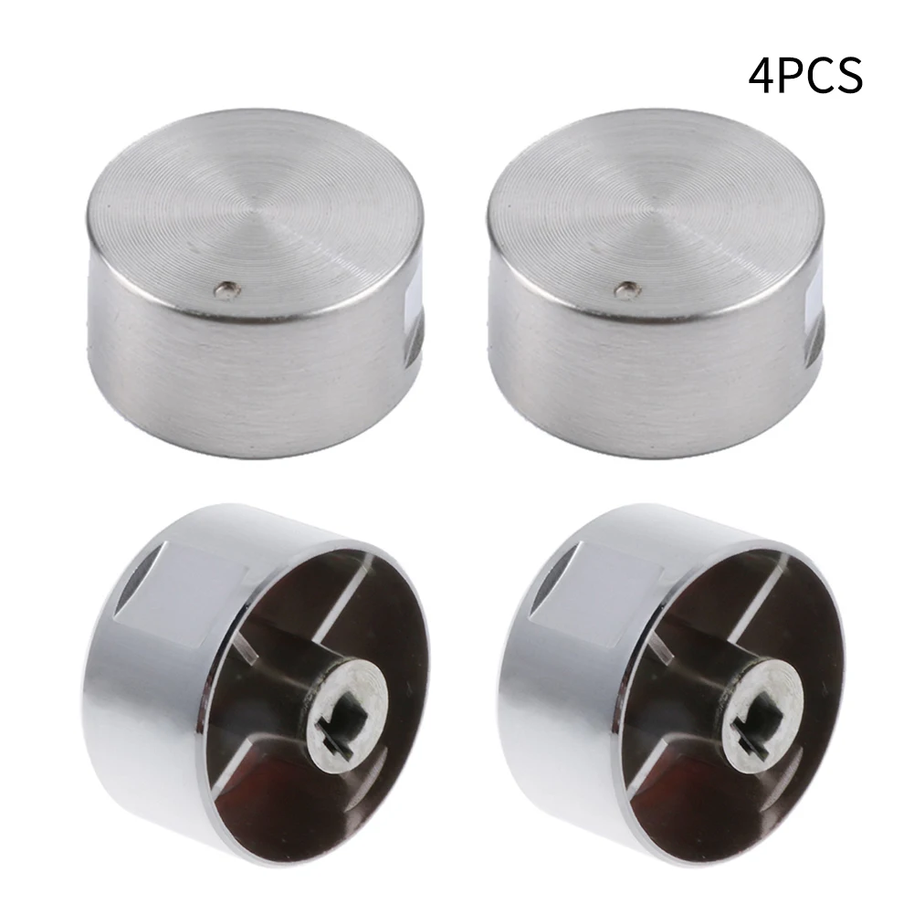 4PCS Aluminum Alloy Rotary Switches Round Knob Gas Cooktop Ovens Electric Stoves Handle Replaceable Kitchen Accessories