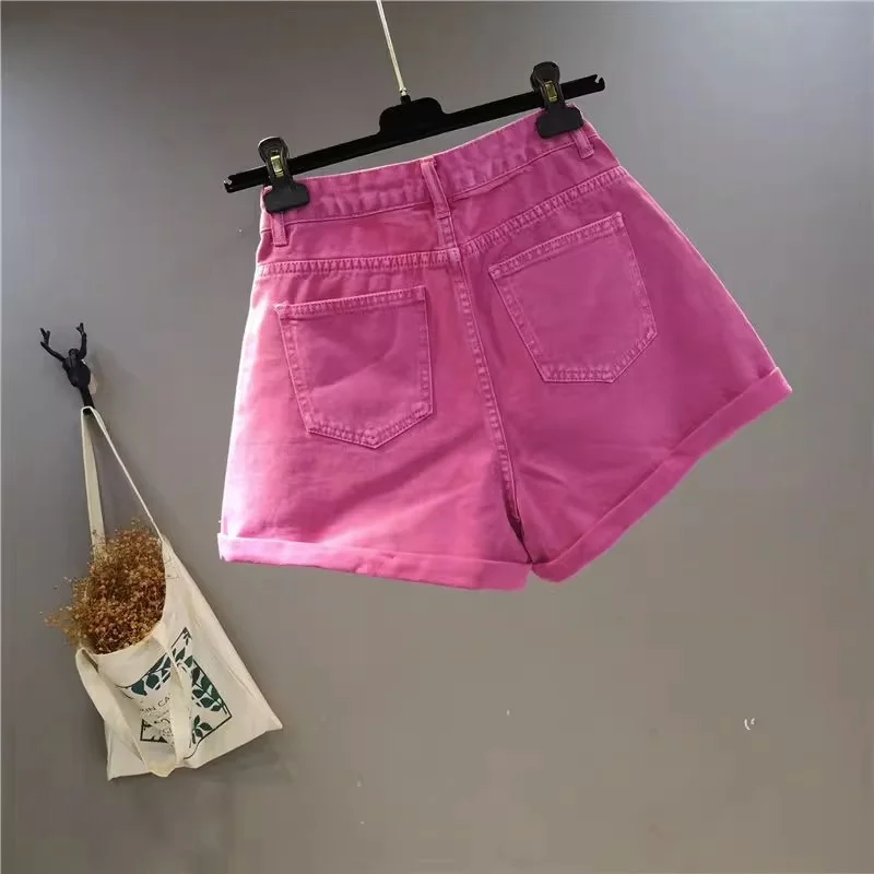 Women New Summer Slimming Instagram-Worthy Trendy And Versatile Flared fruit-Colored A-line Hot Pants For Girls Shorts Jeans