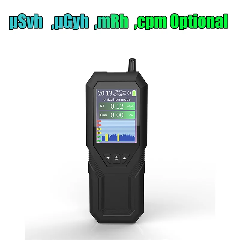 Geiger Counter Nuclear Radiation Detector Monitor Dosimeter Black