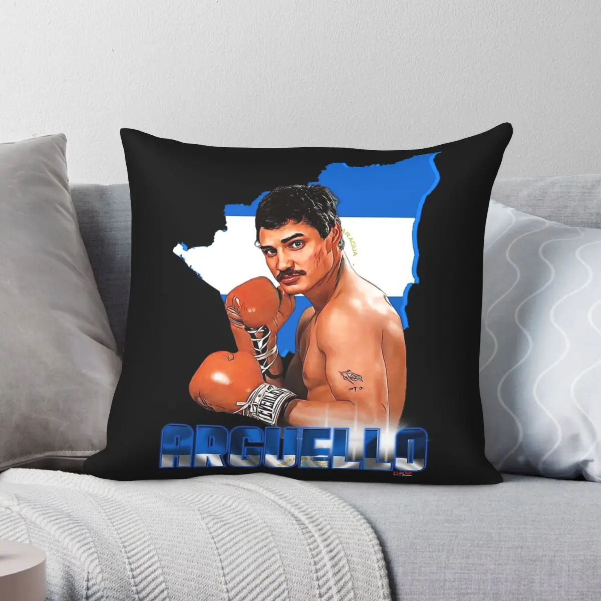 Alexis Arguello Martial Artist Square Pillowcase Polyester Linen Velvet Creative Zip Decor Sofa Seater Cushion Cover Wholesale