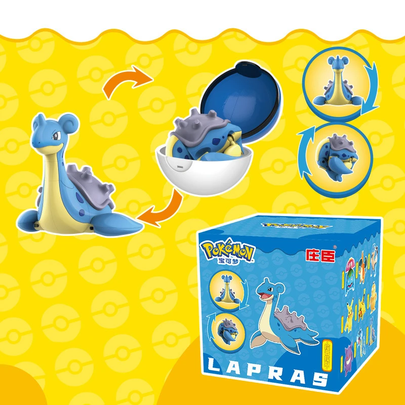 Genuine Pokemon Poke Ball Transform Charizard Bulbasaur Gengar Dragonite Figure Toys Anime Snorlax Lapras Lucario Model Dolls
