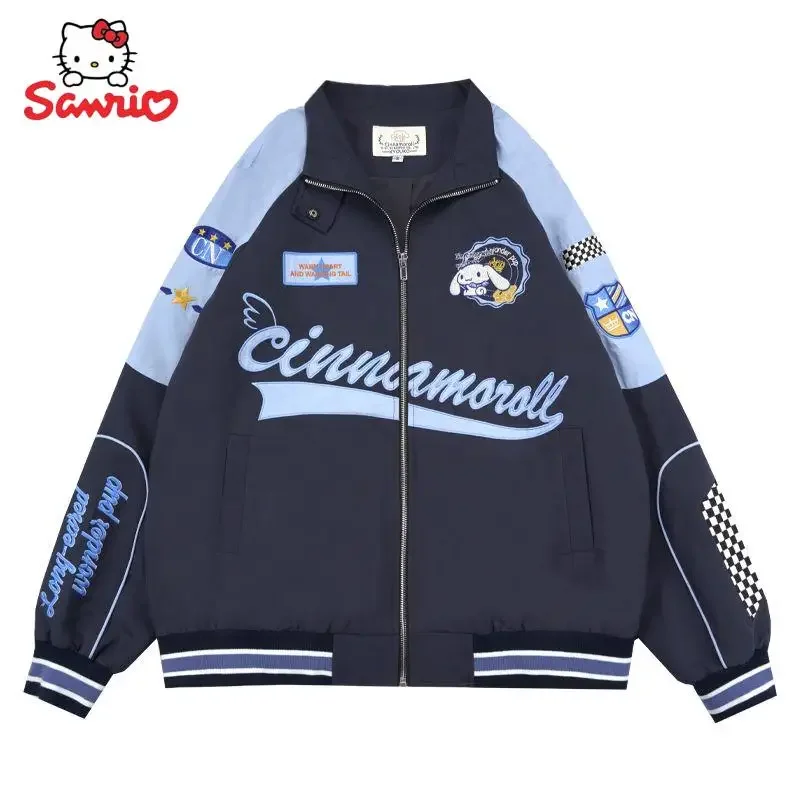 

Sanrio Kawaii Cinnamoroll Biker Punching Cartoon Female Winter Loose Jacket Pants Warm Windproof Jacket Couple Clothes Gift