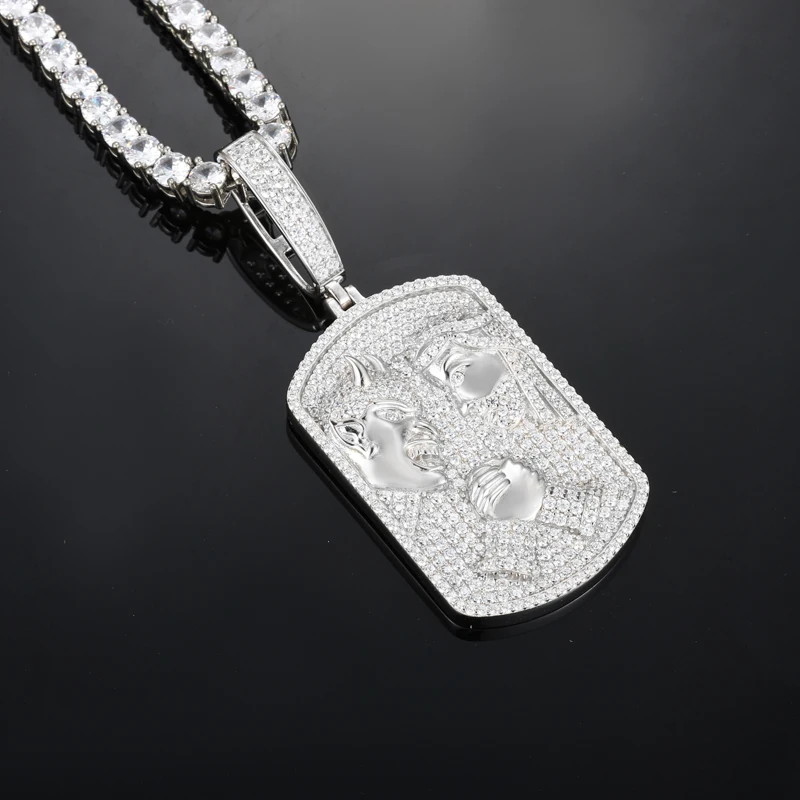 TUHE High Quality Unisex Devil and God Pendants S925 Silver Moissanite Pendants $ Symbol Pendant For Men Women Jewelry Gifts
