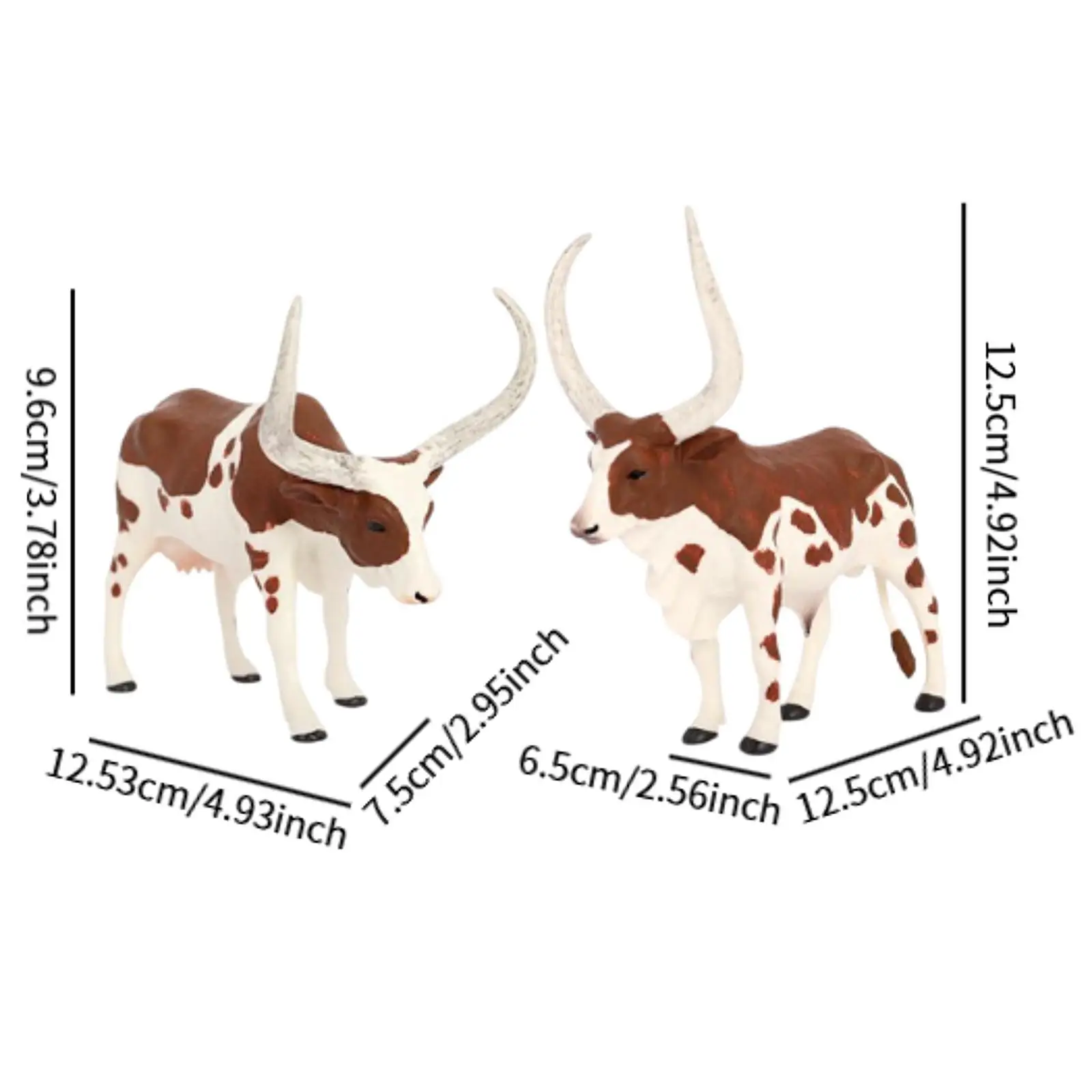 2x modèle Animal éducatif taureau vache Figure préscolaire petits animaux Figurines