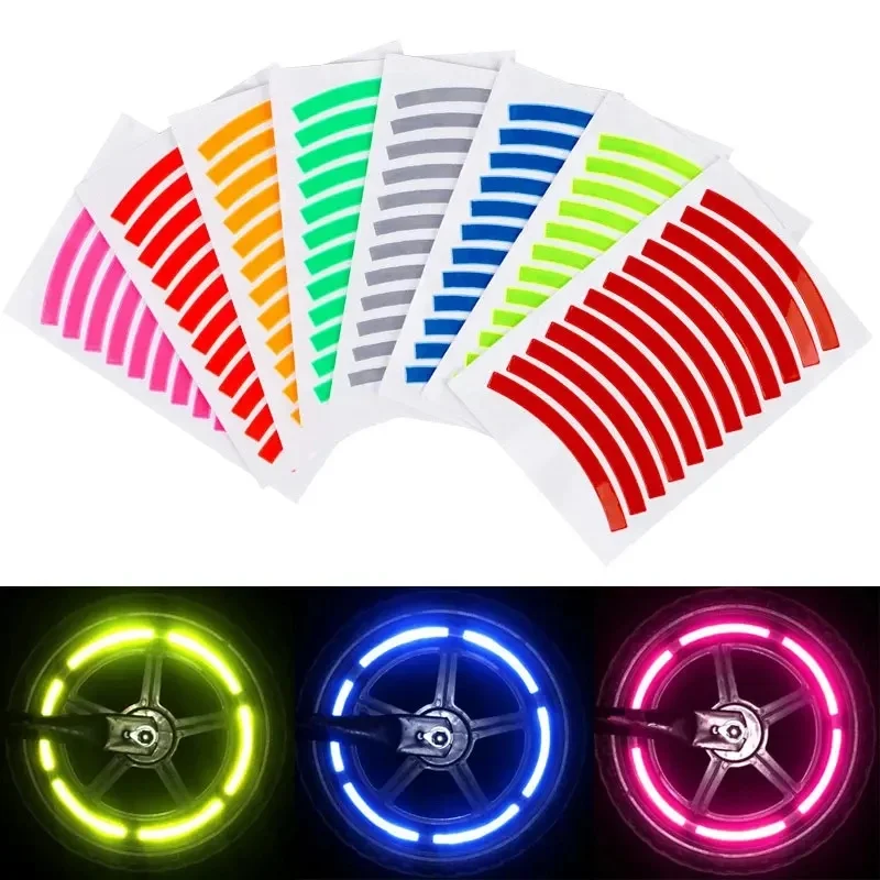 1-4Pcs Colored Reflective Tire Sticker Kids Balance Bike Reflective Sticker Wheel Decal Bicycle Accessories