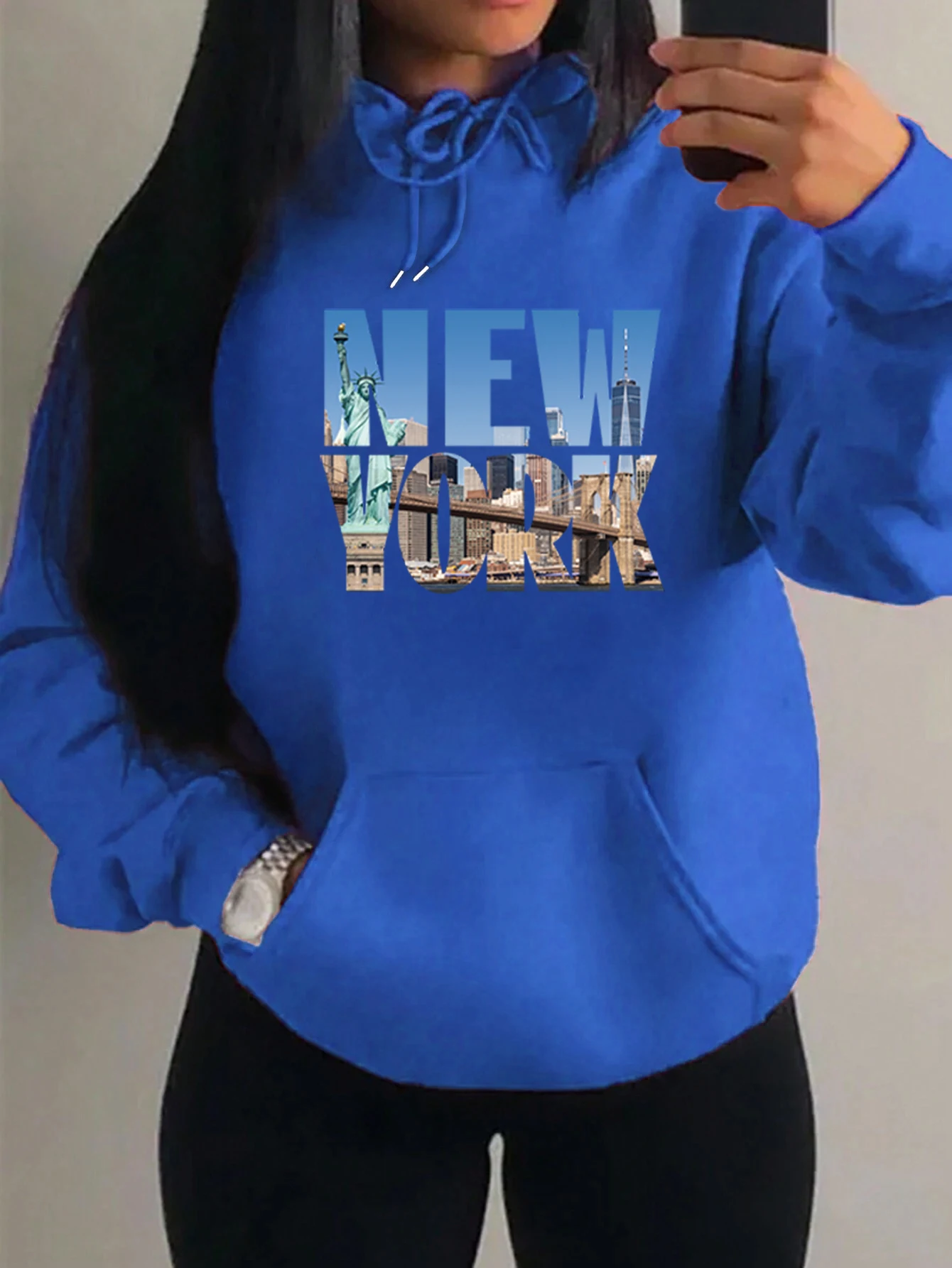 London Letters Filled With Scenerydesign Women Pullover Creativity Warm Hoodie Hip Hop Oversize Clothing Casual Unisex Hoody