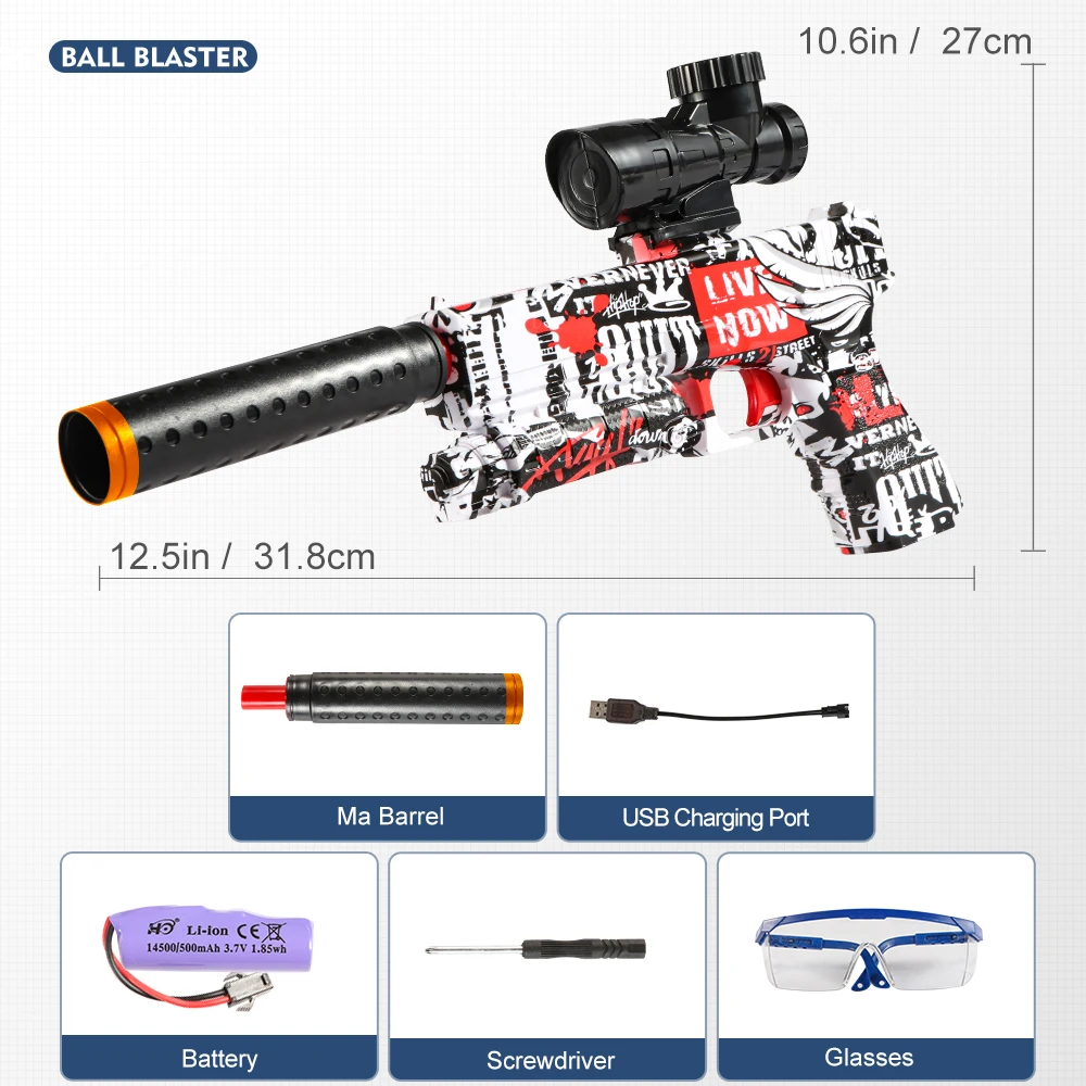 M416 elektrische blasterpistoolset, zeer nauwkeurig schietspeelgoed, perfect buitenspeelgoedcadeau voor verjaardag (kogels exclusief)