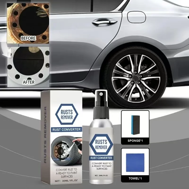 

Car Anti-Rust Remover Inhibitor Maintenance Derusting Spray Cleaner Ar Tires Wheels Steel Rims Door Locks Rust Removal