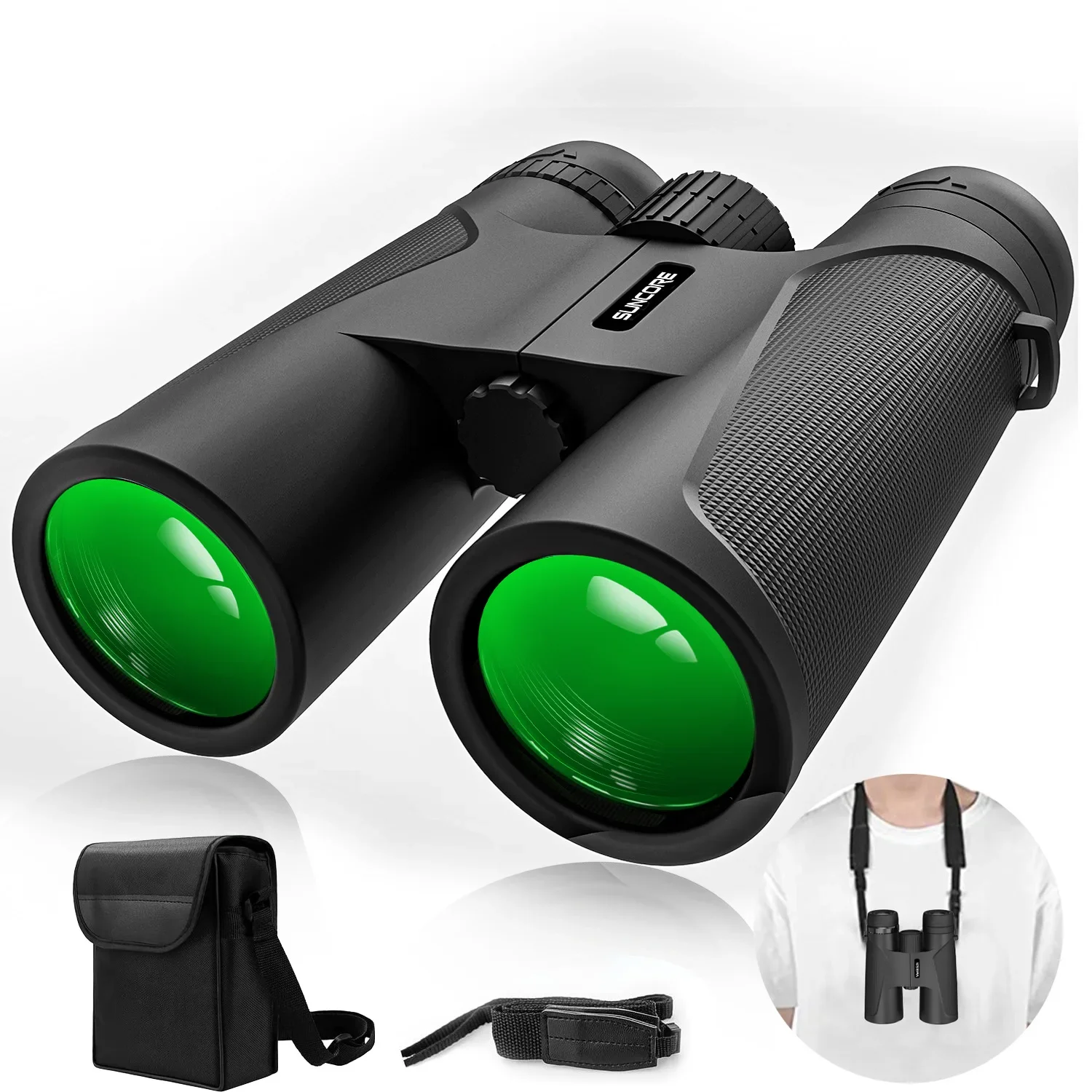 

10X42 HD Zoom Binoculars,Nitrogen Filling Waterproof Wide Angle Long-Distance Vision BAK4 Telescope,For Hunting, Camping,Travel