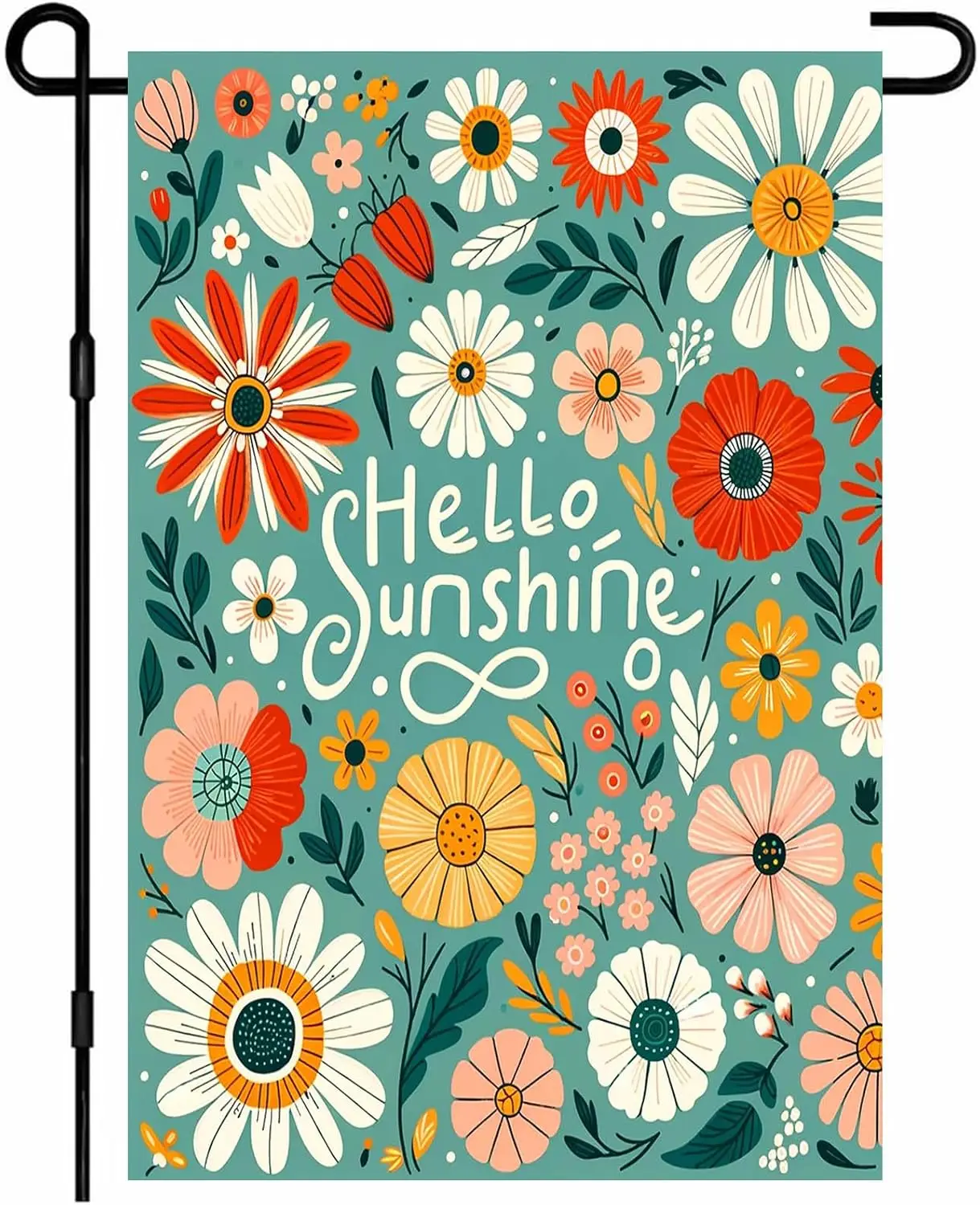 Hello Sunshine Garden Flag 12x18 Double Sided Floral Summer Garden Flag Colorful Flowers Outdoor Decor Spring Welcome Yard F ZZM