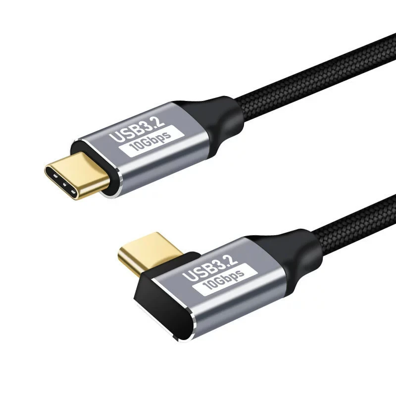 100W PD snellaadkabel 5A Type USB C 3.1 Gen 2 man-vrouw verlengsnoer 90 hoek 10 Gbps USB C extender datakabels