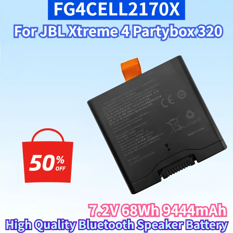 

FG4CELL2170X 7.2V 68Wh 9444mAh Battery for JBL Xtreme 4 Partybox 320 Partybox320 Stage320 High Quality Bluetooth Speaker Battery