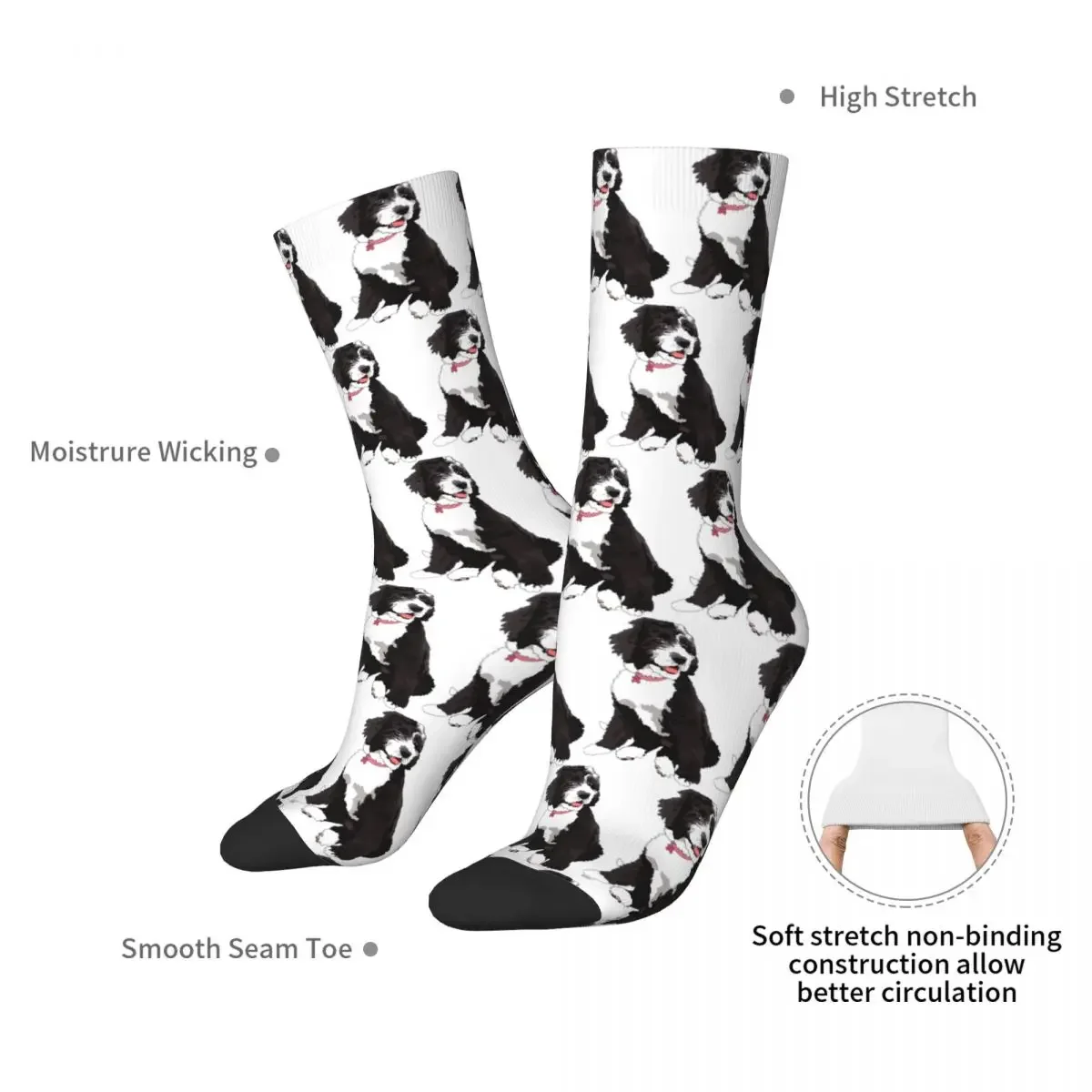 Calcetines de Bernedoodle Harajuku para hombre y mujer, medias largas de alta calidad, accesorios para todas las estaciones, regalo de cumpleaños Unisex