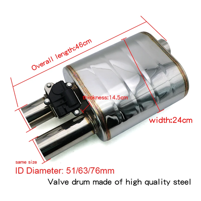 Exhaust Pipe Electric Valve drum button switch Exhaust System Control muffler sport sound Stainless Variable Silencer Universal