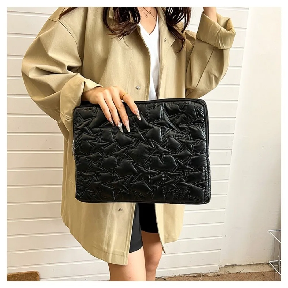 New Solid Color Laptop Case Pleats Design Star-Shaped Tablet Case Protective Lightweight Tablet Protective Pouch School