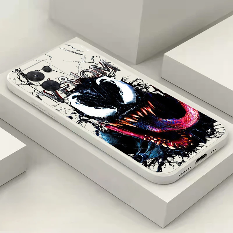 Custodia per telefono Venom Marvel per OPPO FIND X6 X5 X3 Pro Lite Neo OPPO Reno 8 7 Pro Lite 8T 8Z 7Z 5G Coque Carcasa silicone liquido