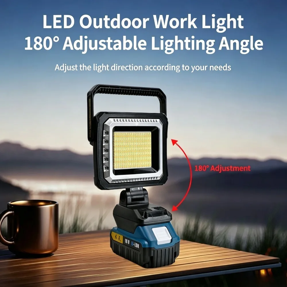 180°Rotatable LED Floodlight Flashlight Multifunctional Torch Long‑Lasting Battery for Outdoor Camping Emergency Use