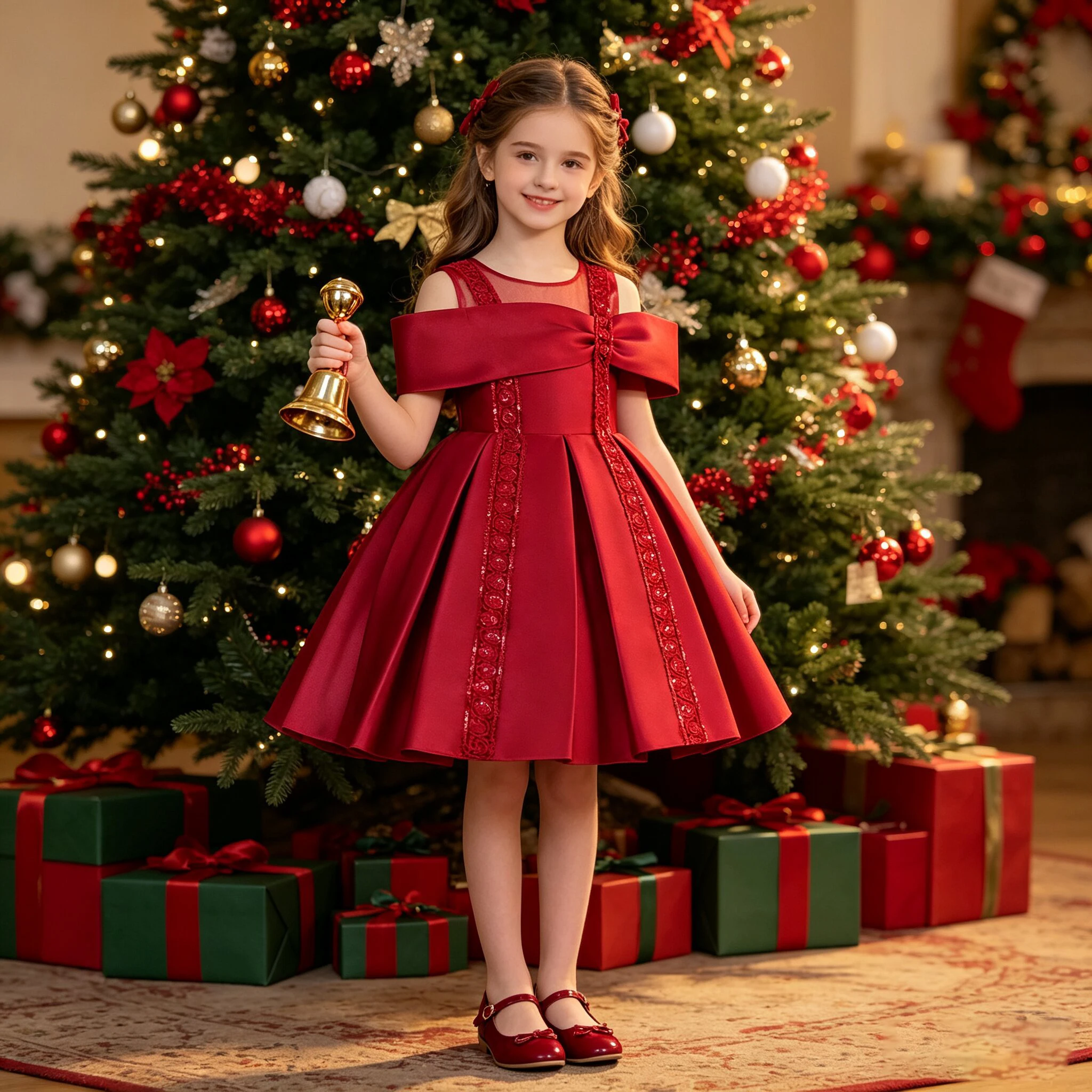 Elegant Baptism Bridesmaid Party Girls Dress Christmas Costumes Wedding Birthday Princess Dresses Girl Host Graduation Prom Gown