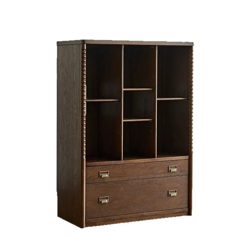 Антикварная обеденная сторона из цельного дерева в стиле ретро у стены, чайная веранда для хранения, шкафчик для красоты, гостиной, дома