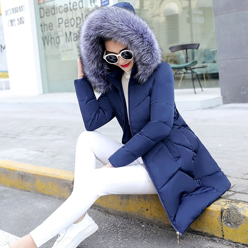 Fake Fur Women Parkas Autumn Winter Down Jacket Female Coat Plus Size 7XL Parkas Long Hooded Warm Winter Jacket Women 2024 New