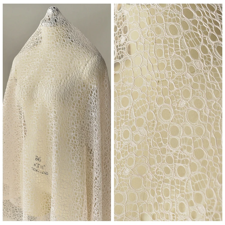 Overlapping Hollow Lace Fabric Wedding Dress Decoration Fabric Suitable for Handmade  Clothing Background Decoration Accessories
