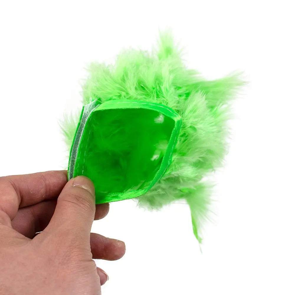 Brazalete de Plumas de Pavo Verde Manzana para Mujer, Elegante Brazalete de Felpa, Bonito Accesorio para Camisa de Seda, Actuaciones Escénicas